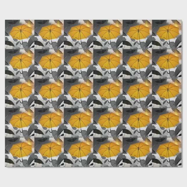 Sunshine's on its way, umbrella avalanche, wrapping paper (Flat)