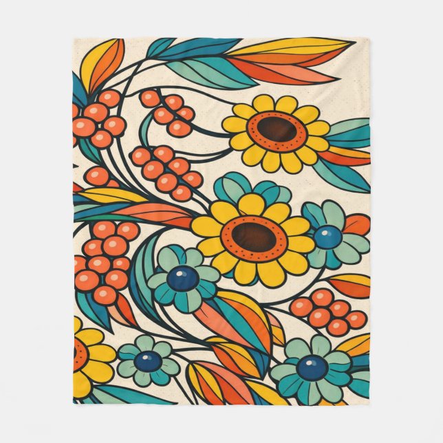 Sunstream Bloom Fleece Blanket (Front)