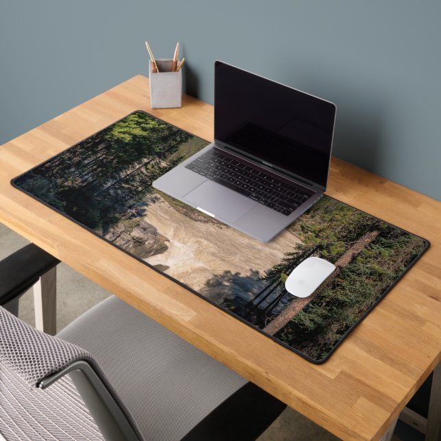 Sunwapta Fall: Capturing the Majesty of Waterfalls Desk Mat (Office 2)