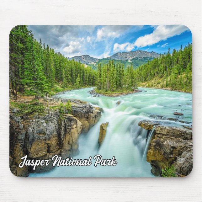 Sunwapta Falls, Jasper National Park Mouse Pad (Front)