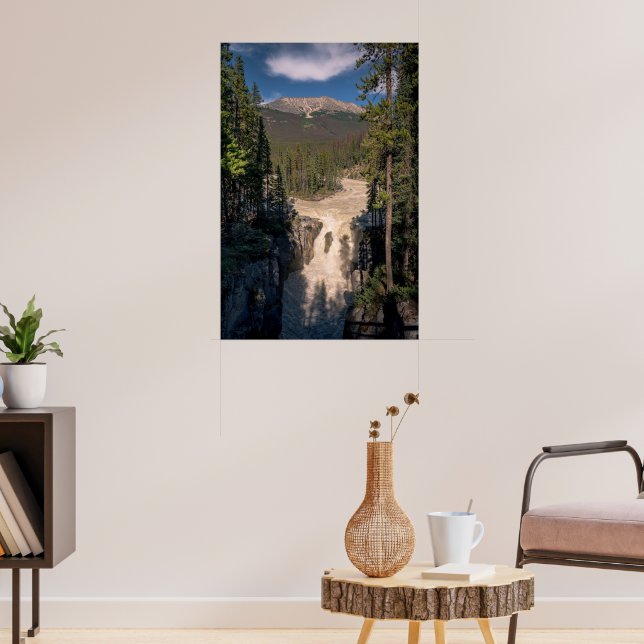 Sunwapta Falls, Waterfall Photography Poster (Living Room 3)