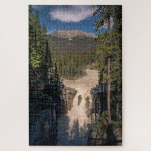 Sunwapta Serenity: Waterfall Photography Jigsaw Puzzle