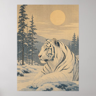 Sunward II — White Tiger in Winter Poster