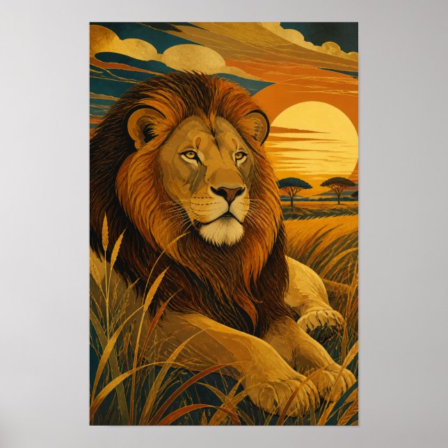 Sunward IV — Lion at Sunset Poster (Front)