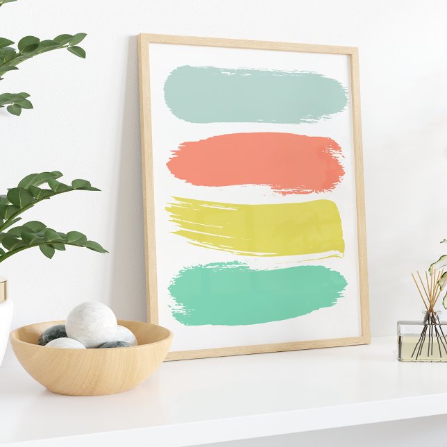 Sunwashed Bright Summer Stripes Art Print (Creator Uploaded)