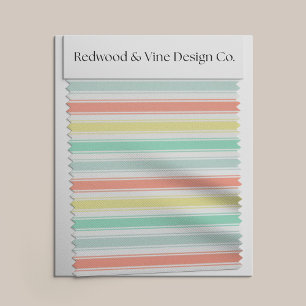 Sunwashed Neon Summer Cabana Stripe Fabric