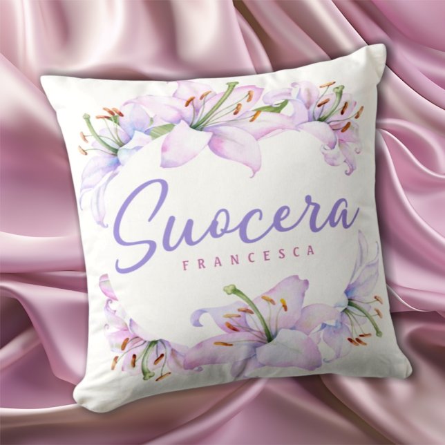 Suocera Lilies - Personalised Mother in Law Cushion (Creator Uploaded)