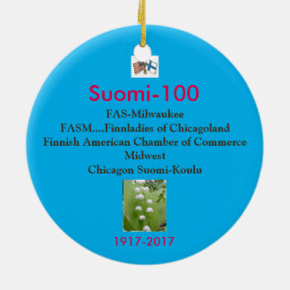 Suomi 100 Centennial Keepsake 1917-2017 Ceramic Tree Decoration