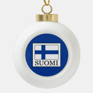 Suomi Ceramic Ball Christmas Ornament