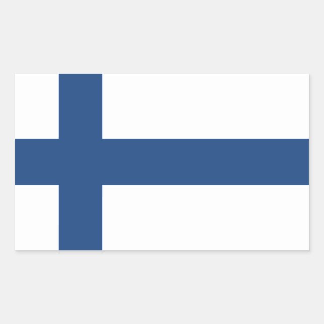 SUOMI FINLAND FLAG RECTANGULAR STICKER (Front)