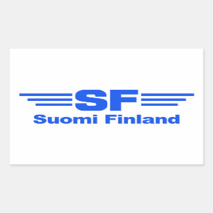 Suomi Finland stickers, customisable Rectangular Sticker