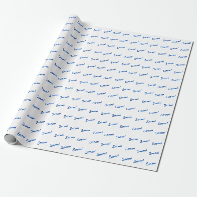 Suomi Finnish Wrapping Paper (Small; White Suomi) (Unrolled)