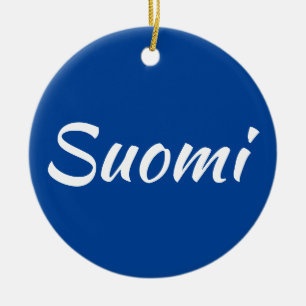 Suomi Ornament (Round; Blue; Finnish Ornament)