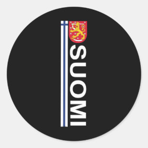 Suomi Soccer And Sport Print - Finnish National Pr Classic Round Sticker