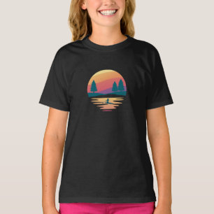 SUP Board Mountain Lake, Beautiful Sunset  T-Shirt