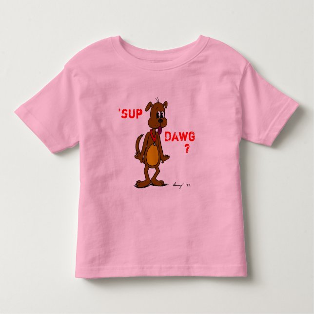'SUP DAWG? Doggy Toddlers Ringer T-Shirt (Front)