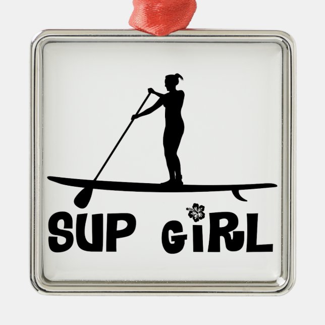 SUP Girl Metal Tree Decoration (Front)