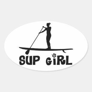 SUP Girl Oval Sticker