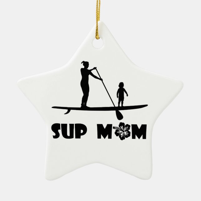 SUP Mum Ceramic Tree Decoration (Front)