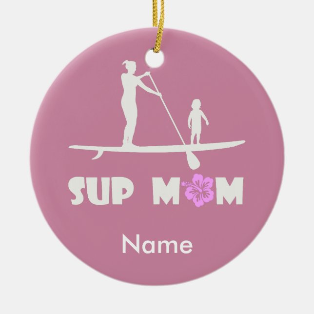 SUP Mum Ceramic Tree Decoration (Front)