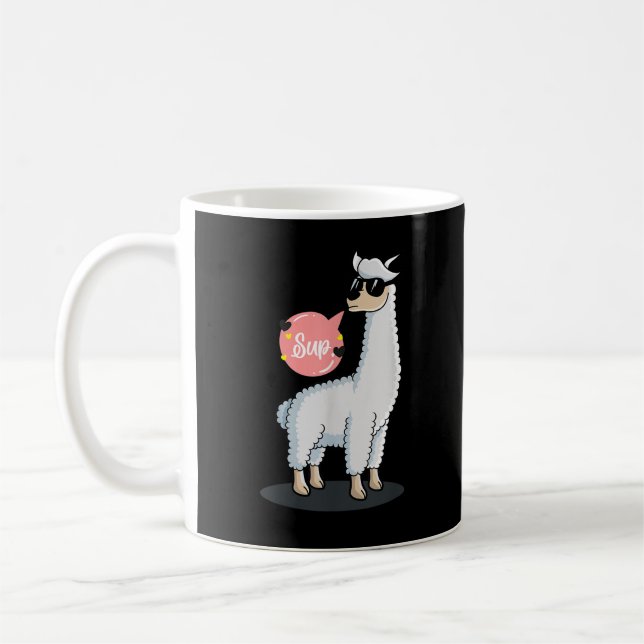 Sup No Drama Llama Animal Lover Awesome Funny Cute Coffee Mug (Left)