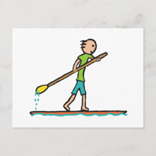 SUP Stand Up Paddleboard Postcard