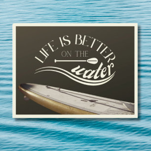 SUP stand up paddling sepia retro Postcard