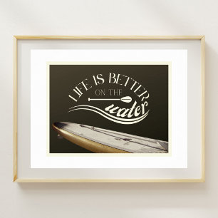 SUP stand up paddling sepia retro Poster