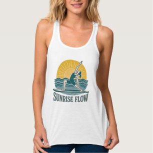 SUP Sunrise Flow Paddleboard Yoga   Graphic Print Singlet