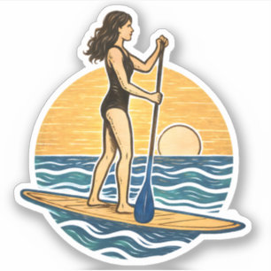 SUP Sunset Paddleboard Blue Coastal Life Graphic