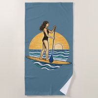 SUP Sunset Paddleboard | Blue Coastal Life Graphic