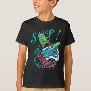 Sup Surfing Stand Up Paddle Paddling Frog Surfing T-Shirt