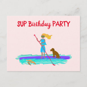 SUP Teen Girl Birthday Party Invitation Postcard