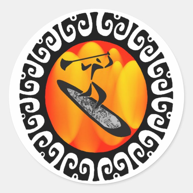 SUP THE DAY CLASSIC ROUND STICKER (Front)