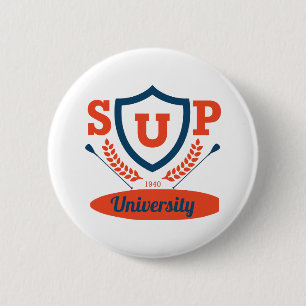 sup university 6 cm round badge