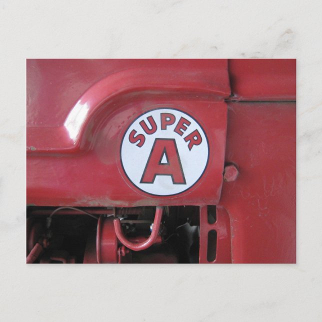 Super A Tractor Detail Postcard (Front)