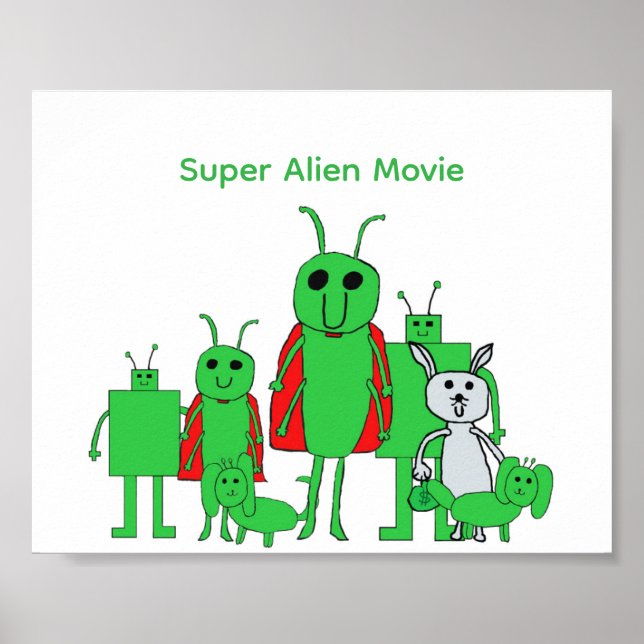 Super Alien Movie Poster (Customizable) (Front)