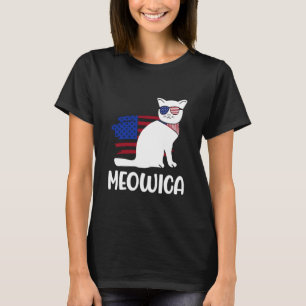 Super America Cat Lovers With Flag Glasses Women G T-Shirt