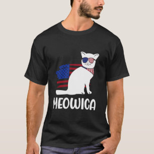 Super America Cat Lovers With Flag Glasses Women G T-Shirt