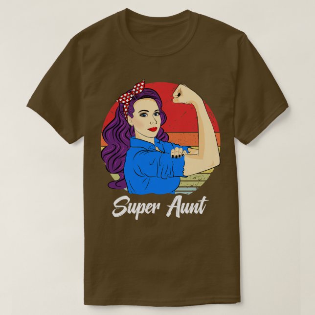 Super Aunt Funny Vintage Retro Sunset T-Shirt (Design Front)