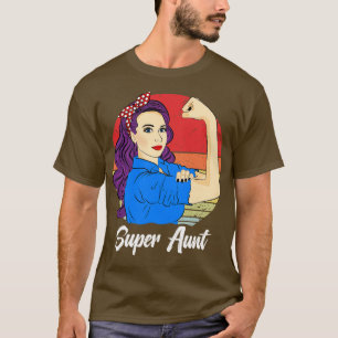 Super Aunt Funny Vintage Retro Sunset T-Shirt