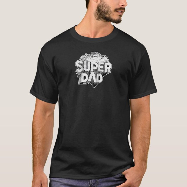 Super awesome comic superhero Dad Raglan Baseball  T-Shirt (Front)