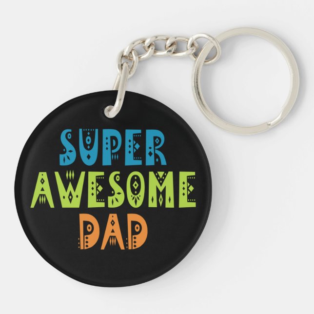 Super Awesome Dad Father's Day | Keychain (Back)