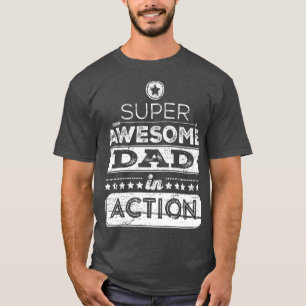 Super Awesome Dad In Action (Hipster Style) Dark T-Shirt