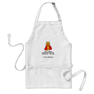 Super Awesome Orange Cat with Red Cape Standard Apron
