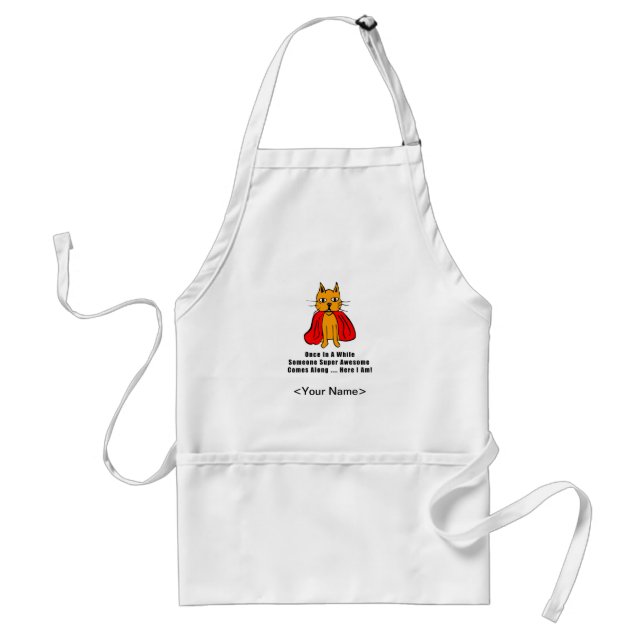 Super Awesome Orange Cat with Red Cape Standard Apron (Front)