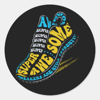 Super Awesome Warp Design Classic Round Sticker