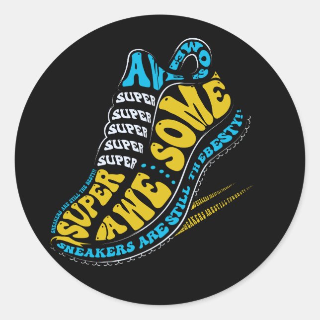 Super Awesome Warp Design Classic Round Sticker (Front)