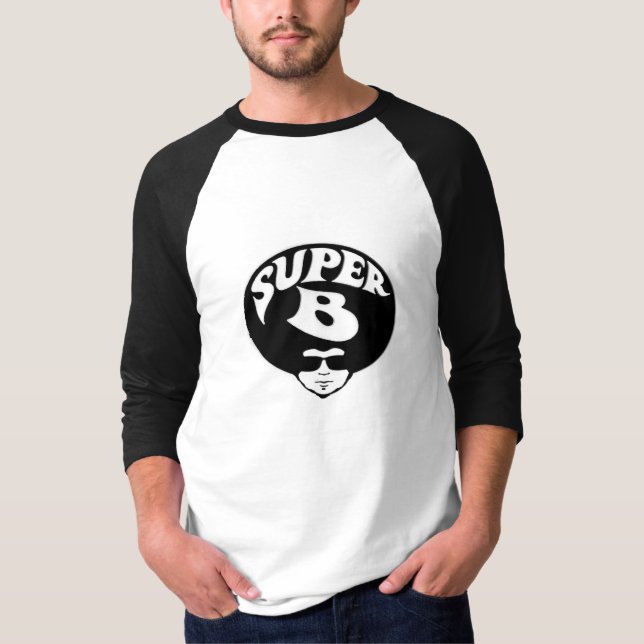 Super B Afro 3/4 sleeve T-Shirt (Front)