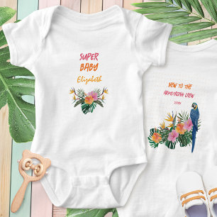 SUPER BABY Exotic Tropical Parrot Jungle Bodysuit